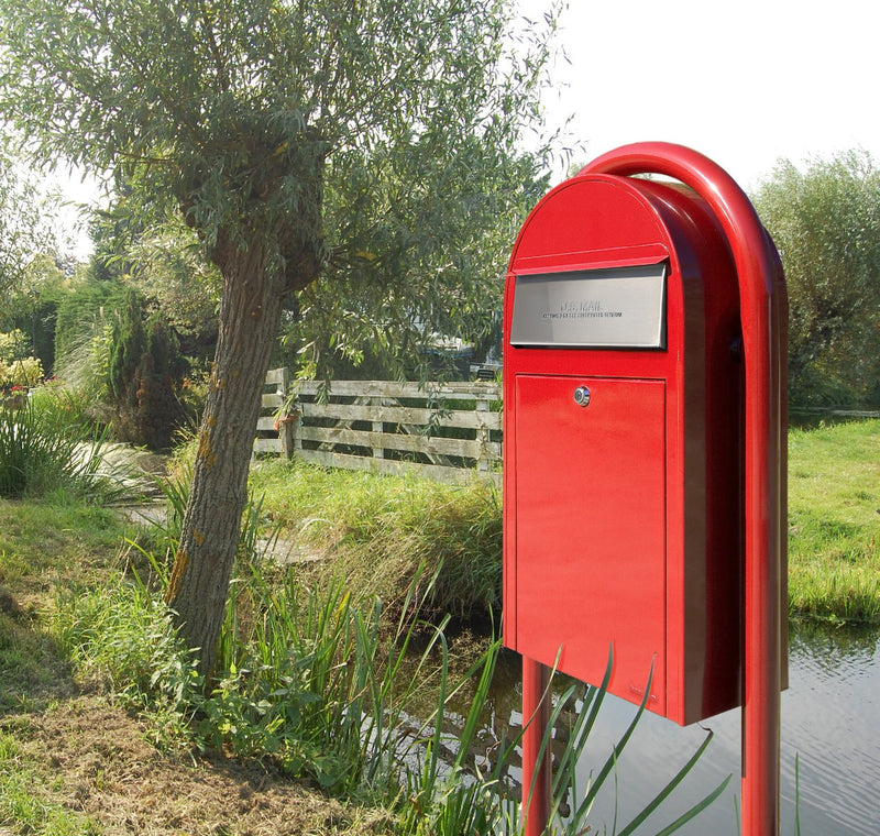 SALE! - USPS Bobi Red Round Mailbox Post