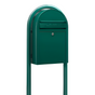 Bobi Classic Front Access Green Mailbox and Round Green Post Combo