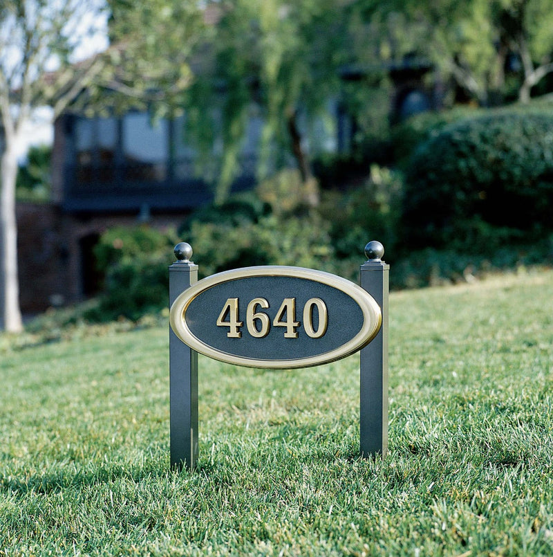 Housemark Large Oval Address Plaques with Trim Color
