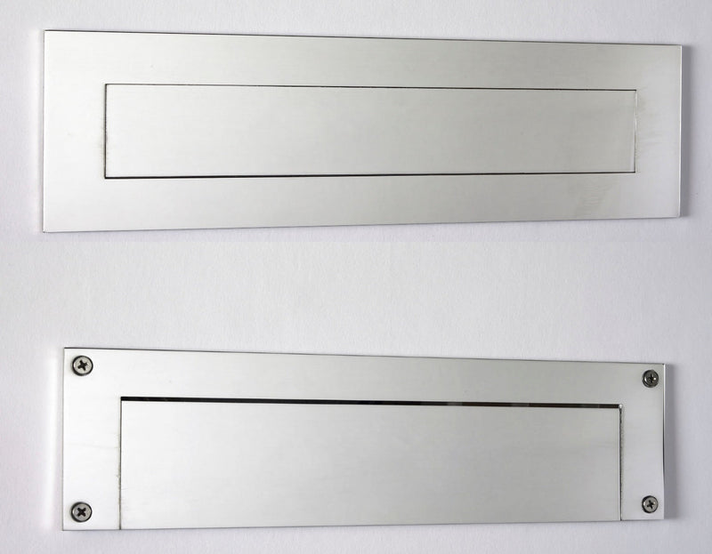 Stainless Steel Mail Slot - LARGE (15.7 in. x 3.9 in.) - Front and Rear Pieces (Choose Finish)