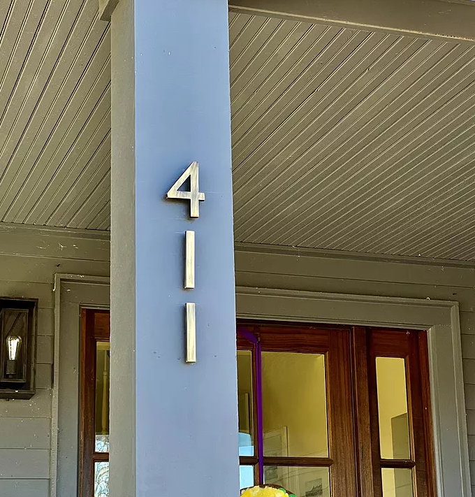 4 Inch Solid Brass House Numbers (0-9) - Choose Finish