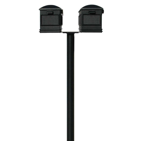 The Hanford TWIN (no scrolls) mailbox post system and Lewiston mailbox