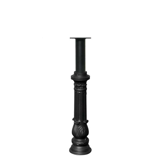 The Hanford SINGLE mailbox post system with ornate base