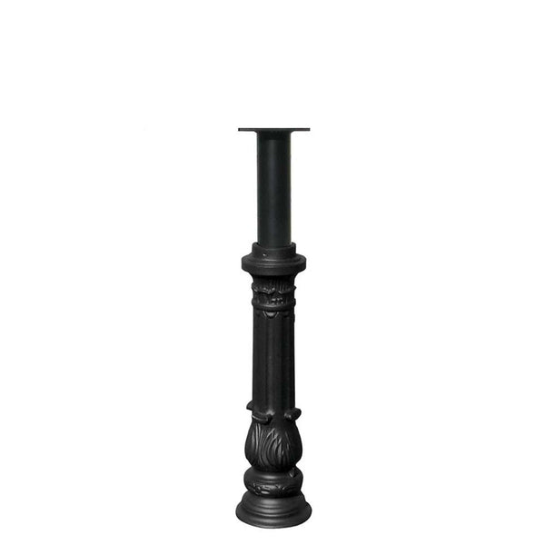The Hanford SINGLE mailbox post system with ornate base