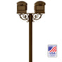 The Hanford TWIN Lewiston mailbox post system w/Scroll Supports