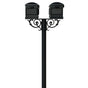 The Hanford TWIN mailbox post system w/Scroll Supports and Lewiston mailbox