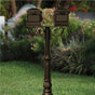 The Hanford TWIN Lewiston mailbox post system w/Scroll Supports and ornate base