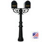 The Hanford TWIN mailbox post system w/Scroll Supports and fluted base