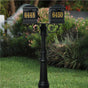 The Hanford TWIN mailbox post system w/Scroll Supports, fluted base, and Lewiston mailbox