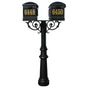 The Hanford TWIN mailbox post system w/Scroll Supports, fluted base, and Lewiston mailbox