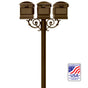 The Hanford TRIPLE Lewiston mailbox post system w/Scroll Supports