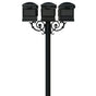 The Hanford TRIPLE mailbox post system w/Scroll Supports and Lewiston mailbox