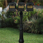 The Hanford TRIPLE mailbox post system w/Scroll Supports, fluted base, and Lewiston mailbox