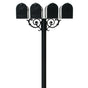 The Hanford QUAD mailbox post system w/Scroll Supports and E1 mailbox