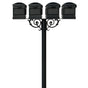 The Hanford QUAD mailbox post system w/Scroll Supports and Lewiston mailbox