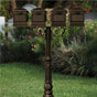 The Hanford QUAD Lewiston mailbox post system w/Scroll Supports and ornate base