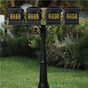 The Hanford QUAD mailbox post system w/Scroll Supports, fluted base, and Lewiston mailbox