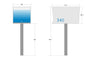 Ted Stuff Quick-Ship Uptown Modern Post Mounted Mailbox in White and Black with Stainless Steel Stick on Numbers