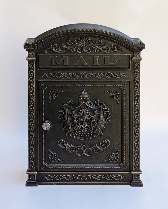 E6 Victorian Locking Wall Mount Mailbox - Bronze