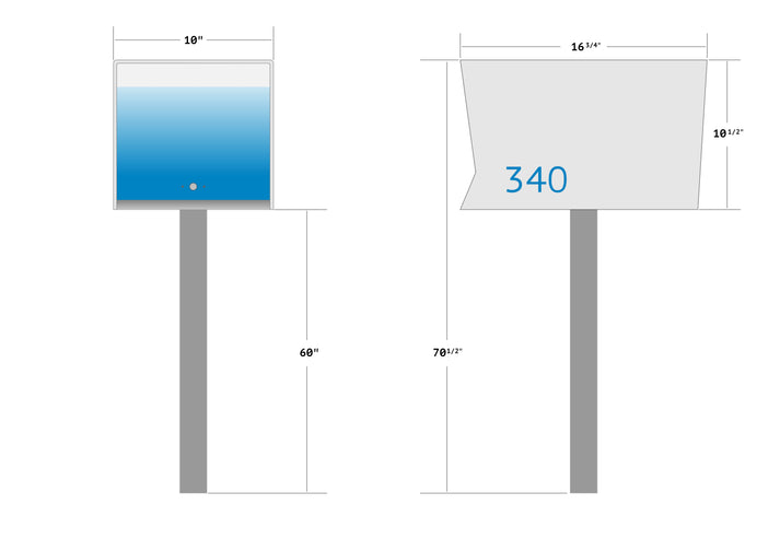 The Original Retrobox in Jet Black - Modern Post Mounted Mailbox