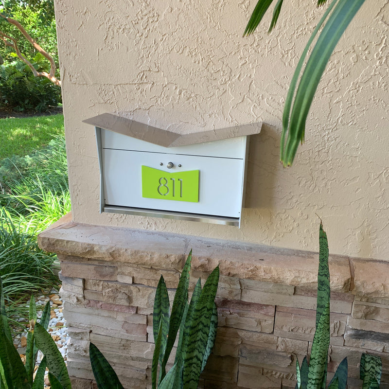 Butterfly Box in Arctic White - Wall Mount Mailbox