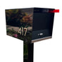 Ted Stuff Quick-Ship Uptown Modern Post Mounted Mailbox in White and Black with Stainless Steel Stick on Numbers