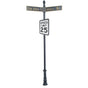 Century Round Post Street Sign with Cast Blades and 24" Rectangle Sign