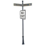 Century Round Post Street Sign with Cast Blades and 24"Square Sign