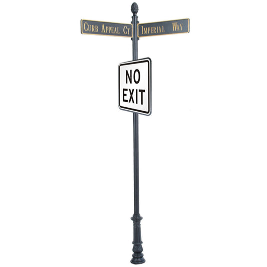 Century Round Post Street Sign with Cast Blades and 30" Square Sign