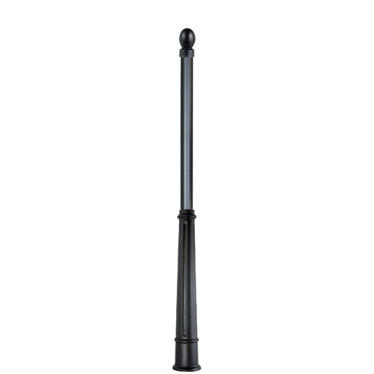 12' High and 3" Diameter Post with Base and Finial for Street Signs