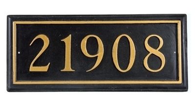 Rectangle Cast Aluminum Address Plaque with Raised Letters (19" x 8")