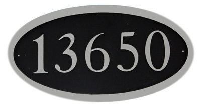 Oval Cast Aluminum Address Plaque with Flat Letters (19" x 10")