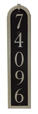 Vertical Cast Aluminum Address Plaque with Flat Letters (6 1/2" x 28 1/4")