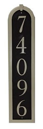 Vertical Cast Aluminum Address Plaque with Flat Letters (6 1/2" x 28 1/4")