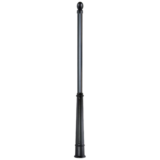 12' High and 2 3/8" Diameter Post with Base and Finial for Street Signs