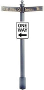 Estate Square Post Street Sign with Cast Blades and 24" Rectangle Sign