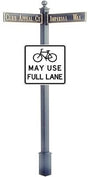 Estate Square Post Street Sign with Cast Blades and 24" Square Sign