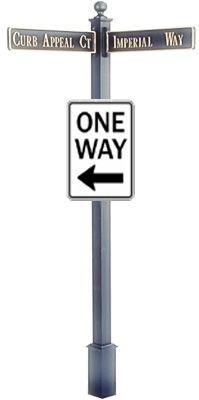 Estate Square Post Street Sign with Cast Blades and 30" Rectangle Sign