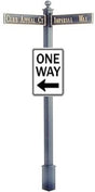Estate Square Post Street Sign with Cast Blades and 30" Rectangle Sign