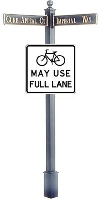 Estate Square Post Street Sign with Cast Blades and 30" Square Sign
