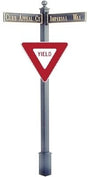 Estate Square Post Street Sign with Cast Blades and 30" Yield Sign