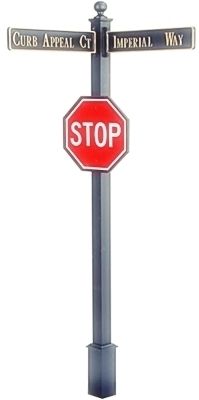 Estate Square Post Street Sign with Cast Blades and 30" Stop Sign