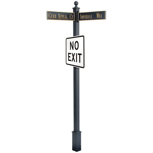 Estate Square Post Street Sign with Cast Blades and 30" Square Sign