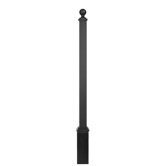 12' High and 4" x 4" Square Post with Base and Finial for Street Signs