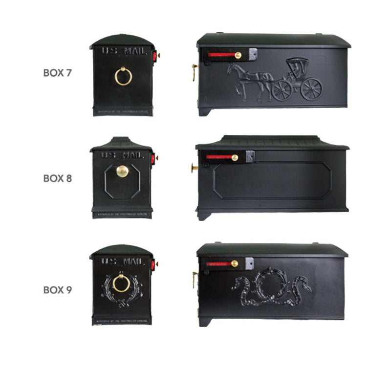 Residential Mailbox System with Fleur de Lis Mailbox and Newspaper Holder