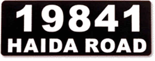 Vinyl Address Plaque With Name and Numbers