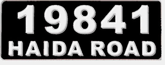 Aluminum Address Plaque - Name and Numbers