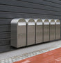Bobi Jumbo Front Access Package Stainless Steel Mailbox and Round Grey Post Combo