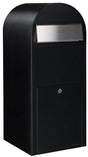 Bobi Jumbo Front Access Package Black Mailbox and Round White Post Combo