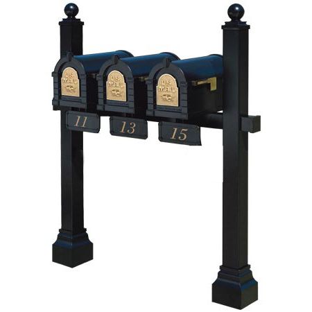 Keystone Series Triple Multi-Mount Mailbox Post (Mailboxes not included)